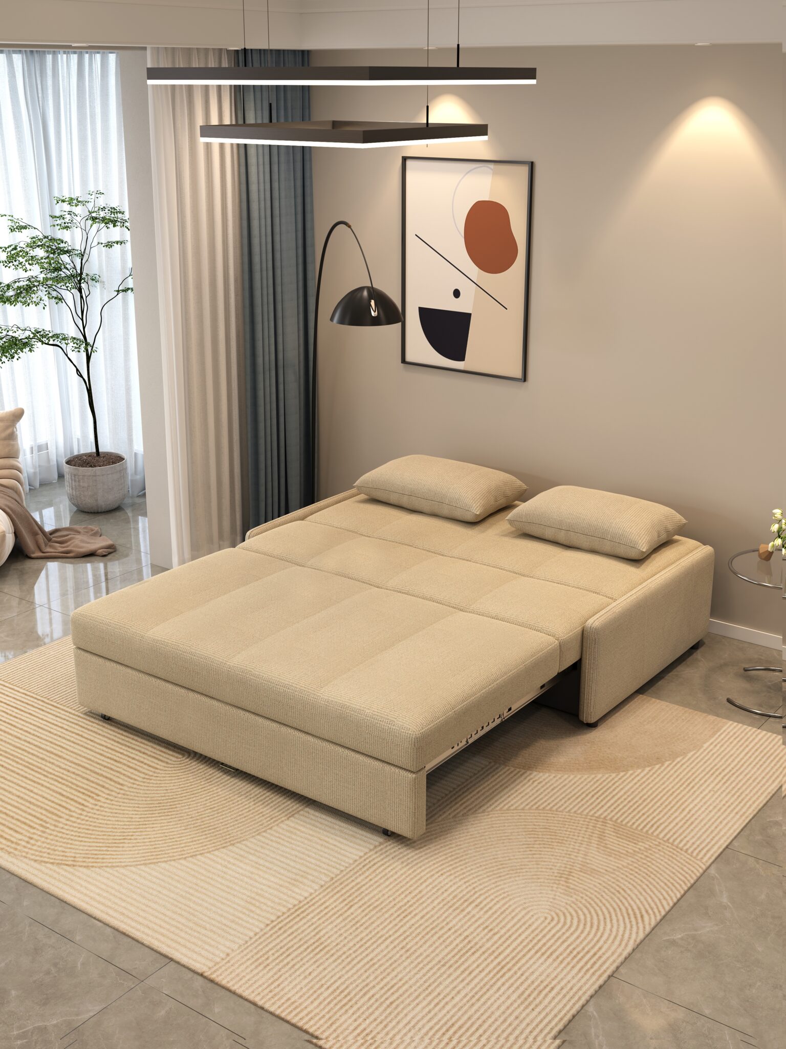 Bambillo Bella Pullout Armless Sofa Bed Bseated